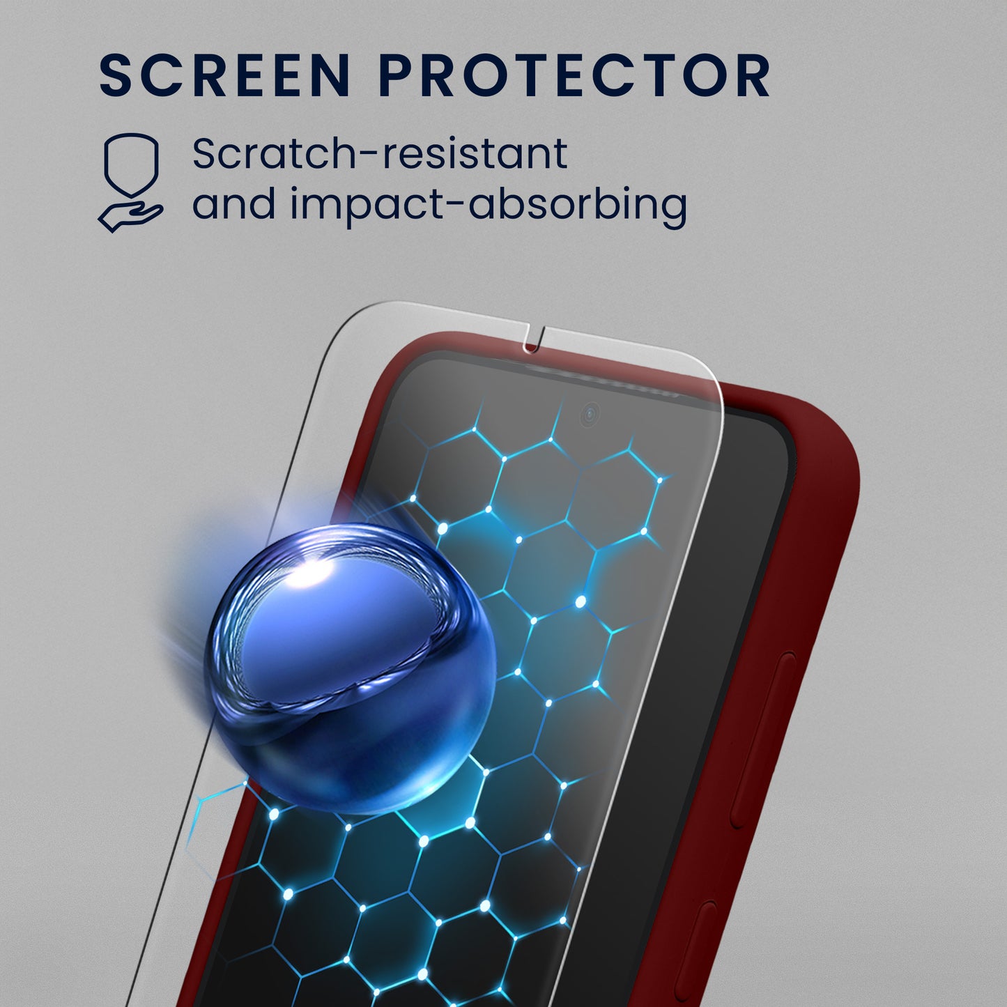 kwmobile Handyhülle mit 2x Displayschutzfolien kompatibel mit Samsung Galaxy S24 Hülle - Screen Protector aus gehärtetem Glas - kabelloses Laden - Bordeaux Violett Bordeaux Violett