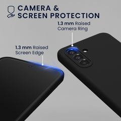 kwmobile Handyhülle mit 2x Displayschutzfolien kompatibel mit Samsung Galaxy A56 5G Hülle - Screen Protector aus gehärtetem Glas - kabelloses Laden - Schwarz Schwarz