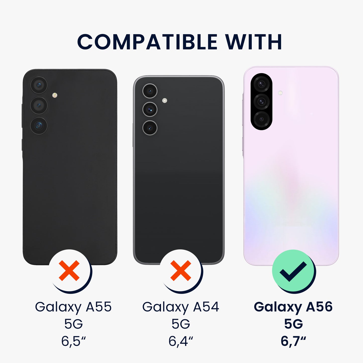 kwmobile Handyhülle mit 2x Displayschutzfolien kompatibel mit Samsung Galaxy A56 5G Hülle - Screen Protector aus gehärtetem Glas - kabelloses Laden - Fruity Orange Fruity Orange