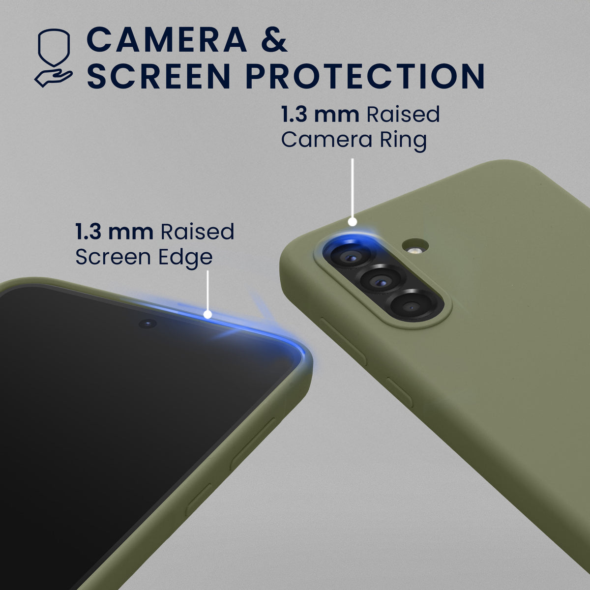 kwmobile Handyhülle mit 2x Displayschutzfolien kompatibel mit Samsung Galaxy A56 5G Hülle - Screen Protector aus gehärtetem Glas - kabelloses Laden - Graugrün Graugrün