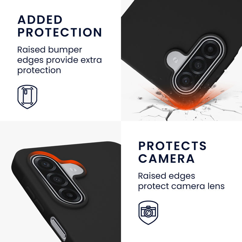 kwmobile Hülle für Samsung Galaxy A18 4G / 5G TPU Case - Handyhülle unterstützt kabelloses Laden, flexible Schutzhülle, gummiertes Cover in Schwarz Schwarz