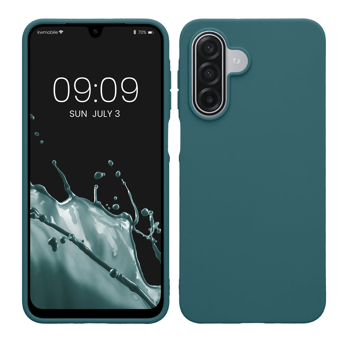 kwmobile Hülle für Samsung Galaxy A18 4G / 5G TPU Case - Handyhülle unterstützt kabelloses Laden, flexible Schutzhülle, gummiertes Cover in Petrol matt Petrol matt