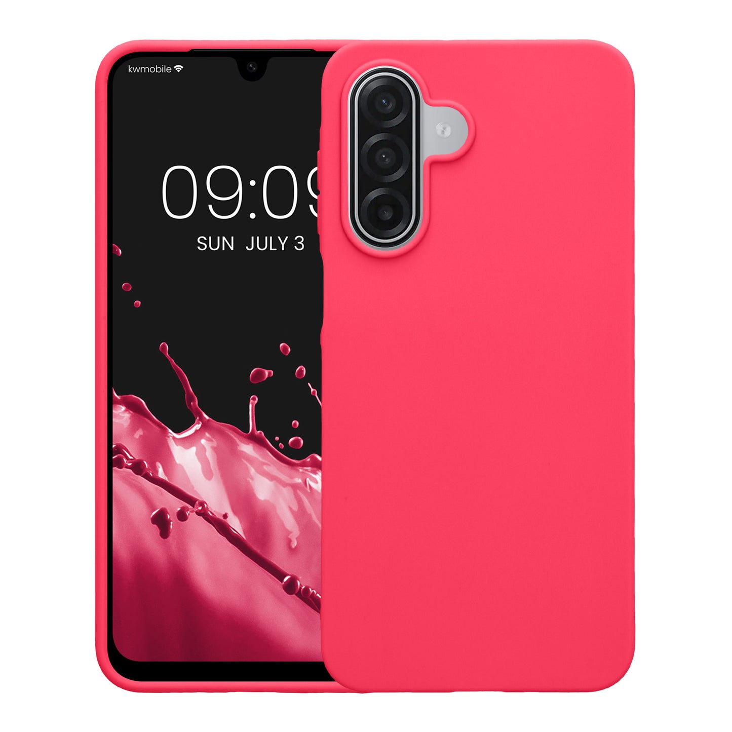kwmobile Hülle für Samsung Galaxy A18 4G / 5G TPU Case - Handyhülle unterstützt kabelloses Laden, flexible Schutzhülle, gummiertes Cover in Neon Pink Neon Pink