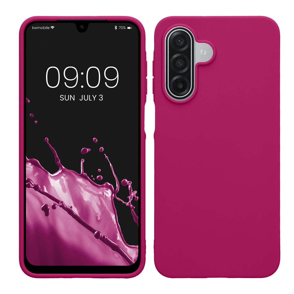 kwmobile Hülle für Samsung Galaxy A18 4G / 5G TPU Case - Handyhülle unterstützt kabelloses Laden, flexible Schutzhülle, gummiertes Cover in Neon Violett Neon Violett