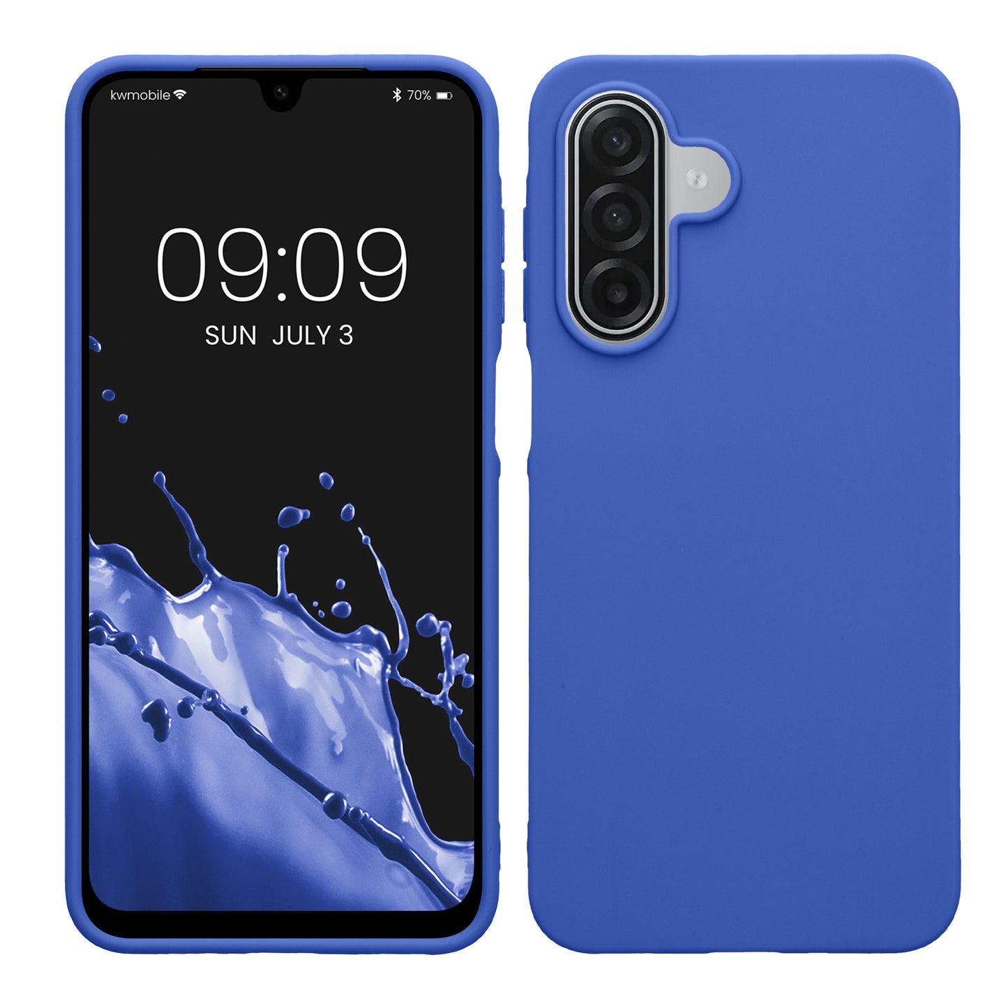 kwmobile Hülle für Samsung Galaxy A18 4G / 5G TPU Case - Handyhülle unterstützt kabelloses Laden, flexible Schutzhülle, gummiertes Cover in Baltik Blau Baltik Blau