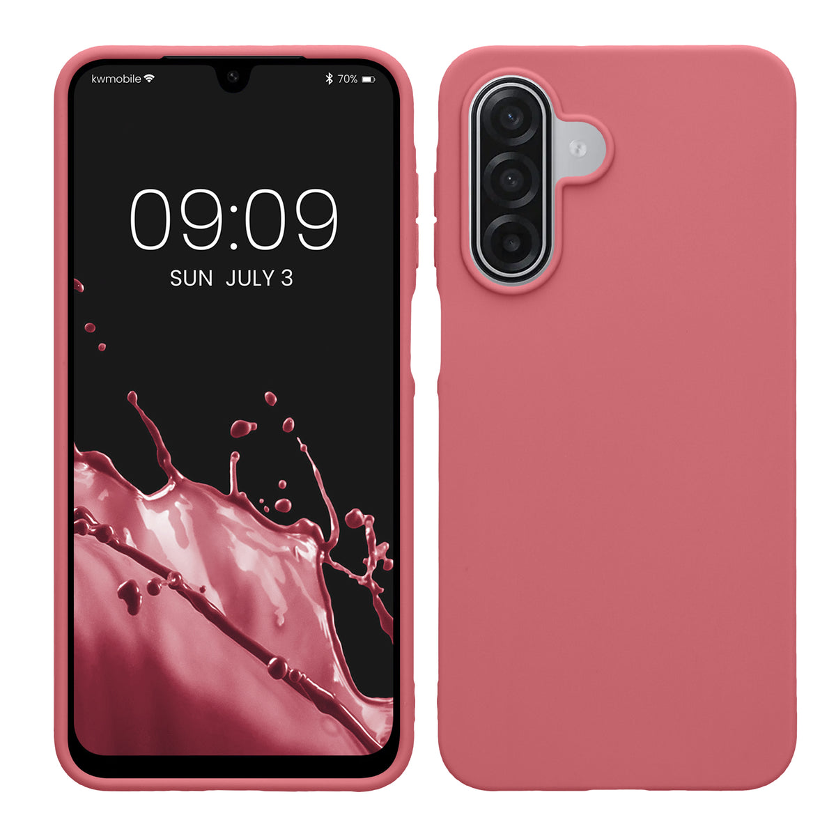 kwmobile Hülle für Samsung Galaxy A18 4G / 5G TPU Case - Handyhülle unterstützt kabelloses Laden, flexible Schutzhülle, gummiertes Cover in Dark Rose Dark Rose