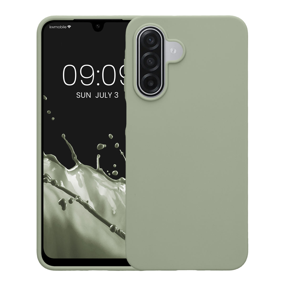 kwmobile Hülle für Samsung Galaxy A18 4G / 5G TPU Case - Handyhülle unterstützt kabelloses Laden, flexible Schutzhülle, gummiertes Cover in Graugrün Graugrün