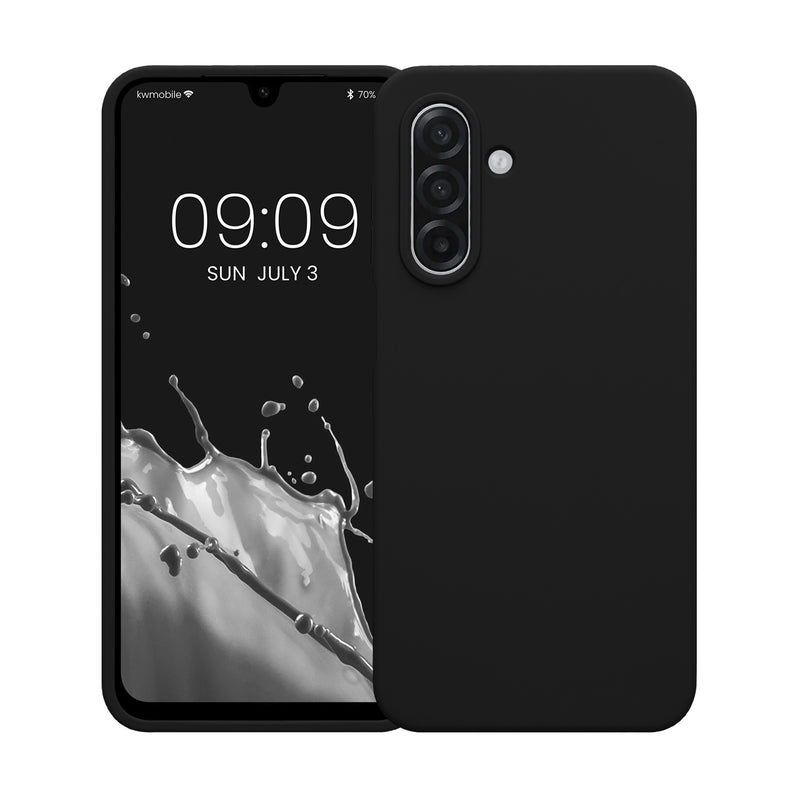 kwmobile Handyhülle für Samsung Galaxy A18 4G / 5G Hülle - Case Silikon - Kabelloses Laden - Schutzhülle Cover in Schwarz Schwarz