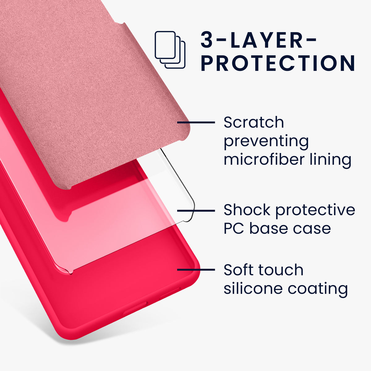 kwmobile Handyhülle für Samsung Galaxy A18 4G / 5G Hülle - Case Silikon - Kabelloses Laden - Schutzhülle Cover in Neon Pink Neon Pink