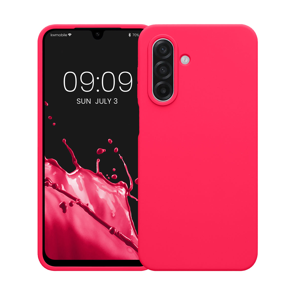 kwmobile Handyhülle für Samsung Galaxy A18 4G / 5G Hülle - Case Silikon - Kabelloses Laden - Schutzhülle Cover in Neon Pink Neon Pink