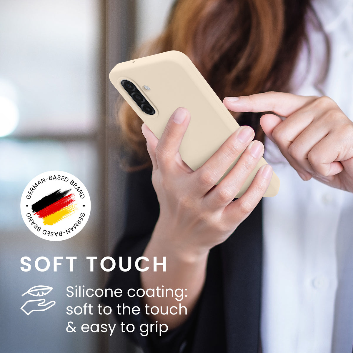 kwmobile Handyhülle für Samsung Galaxy A18 4G / 5G Hülle - Case Silikon - Kabelloses Laden - Schutzhülle Cover in Creme matt Creme matt