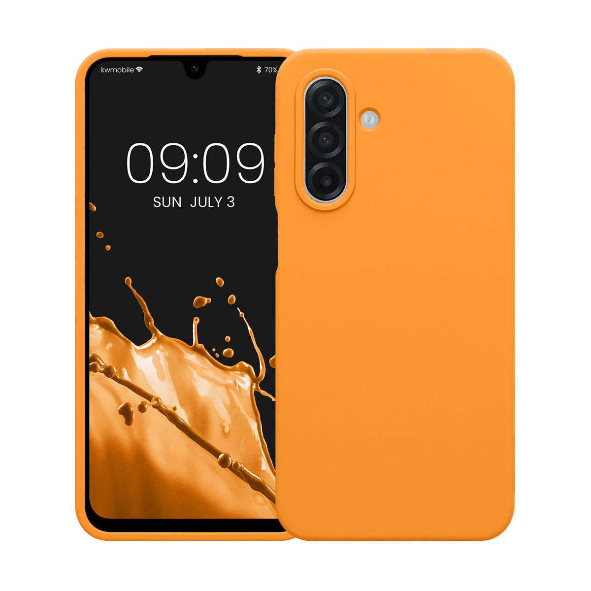 kwmobile Handyhülle für Samsung Galaxy A18 4G / 5G Hülle - Case Silikon - Kabelloses Laden - Schutzhülle Cover in Fruity Orange Fruity Orange