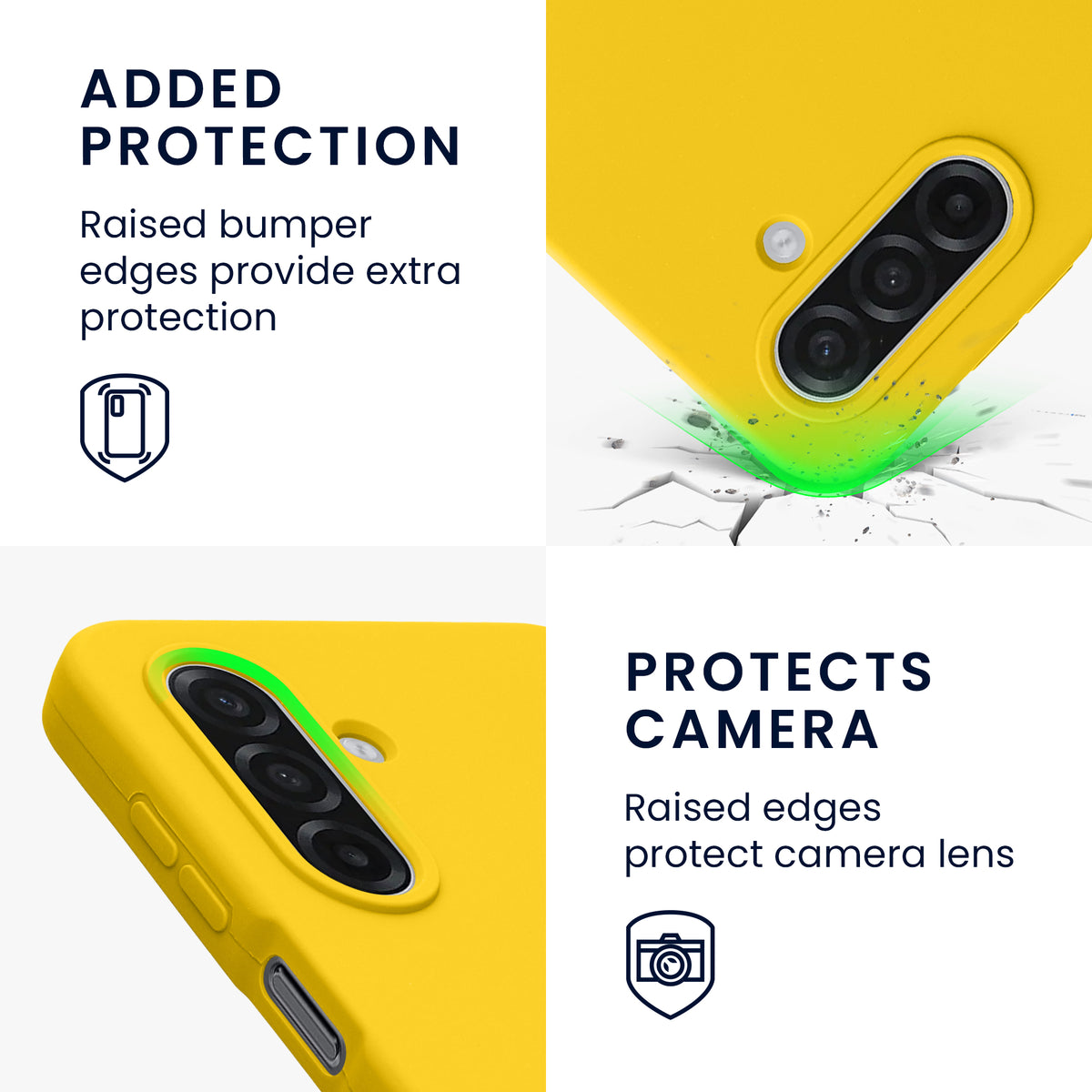 kwmobile Handyhülle für Samsung Galaxy A18 4G / 5G Hülle - Case Silikon - Kabelloses Laden - Schutzhülle Cover in Strahlend Gelb Strahlend Gelb