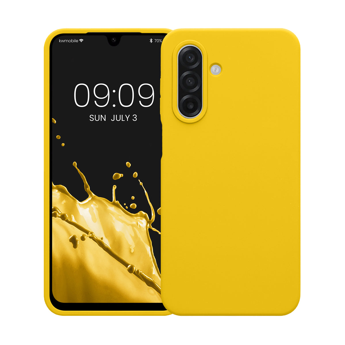 kwmobile Handyhülle für Samsung Galaxy A18 4G / 5G Hülle - Case Silikon - Kabelloses Laden - Schutzhülle Cover in Strahlend Gelb Strahlend Gelb