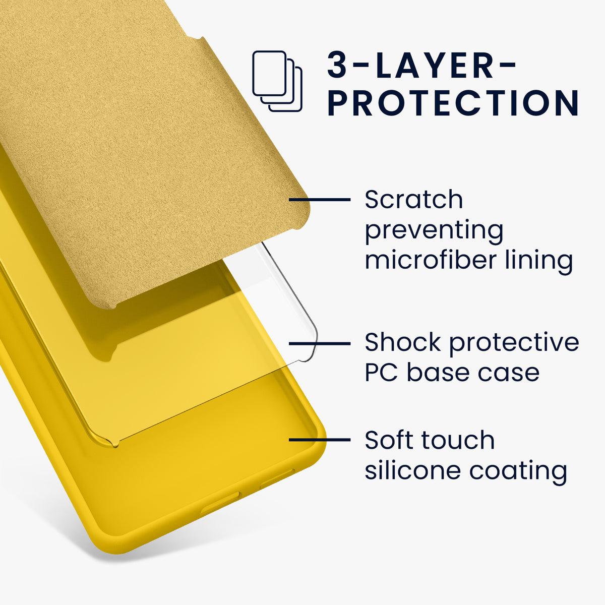 kwmobile Handyhülle für Samsung Galaxy A18 4G / 5G Hülle - Case Silikon - Kabelloses Laden - Schutzhülle Cover in Strahlend Gelb Strahlend Gelb