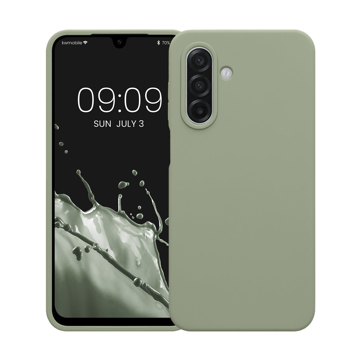 kwmobile Handyhülle für Samsung Galaxy A18 4G / 5G Hülle - Case Silikon - Kabelloses Laden - Schutzhülle Cover in Graugrün Graugrün