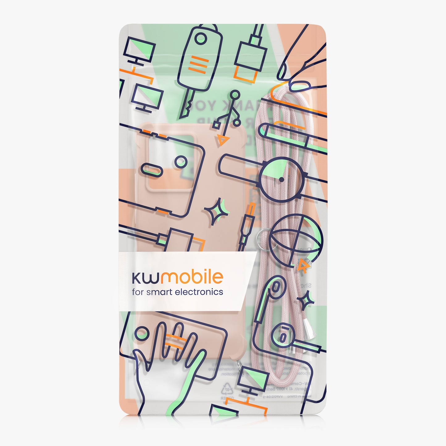 kwmobile Necklace Case kompatibel mit Motorola Edge 40 Neo Hülle - Cover mit Kordel zum Umhängen - Silikon Schutzhülle