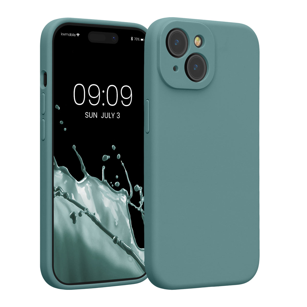 kwmobile Hülle kompatibel mit Apple iPhone 15 - Hülle Silikon gummiert - Handyhülle - Handy Case in Arctic Night Arctic Night