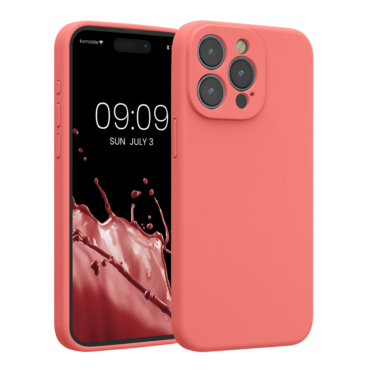 kwmobile Hülle kompatibel mit Apple iPhone 15 Pro Max - Hülle Silikon gummiert - Handyhülle - Handy Case in Pastell Koralle Pastell Koralle