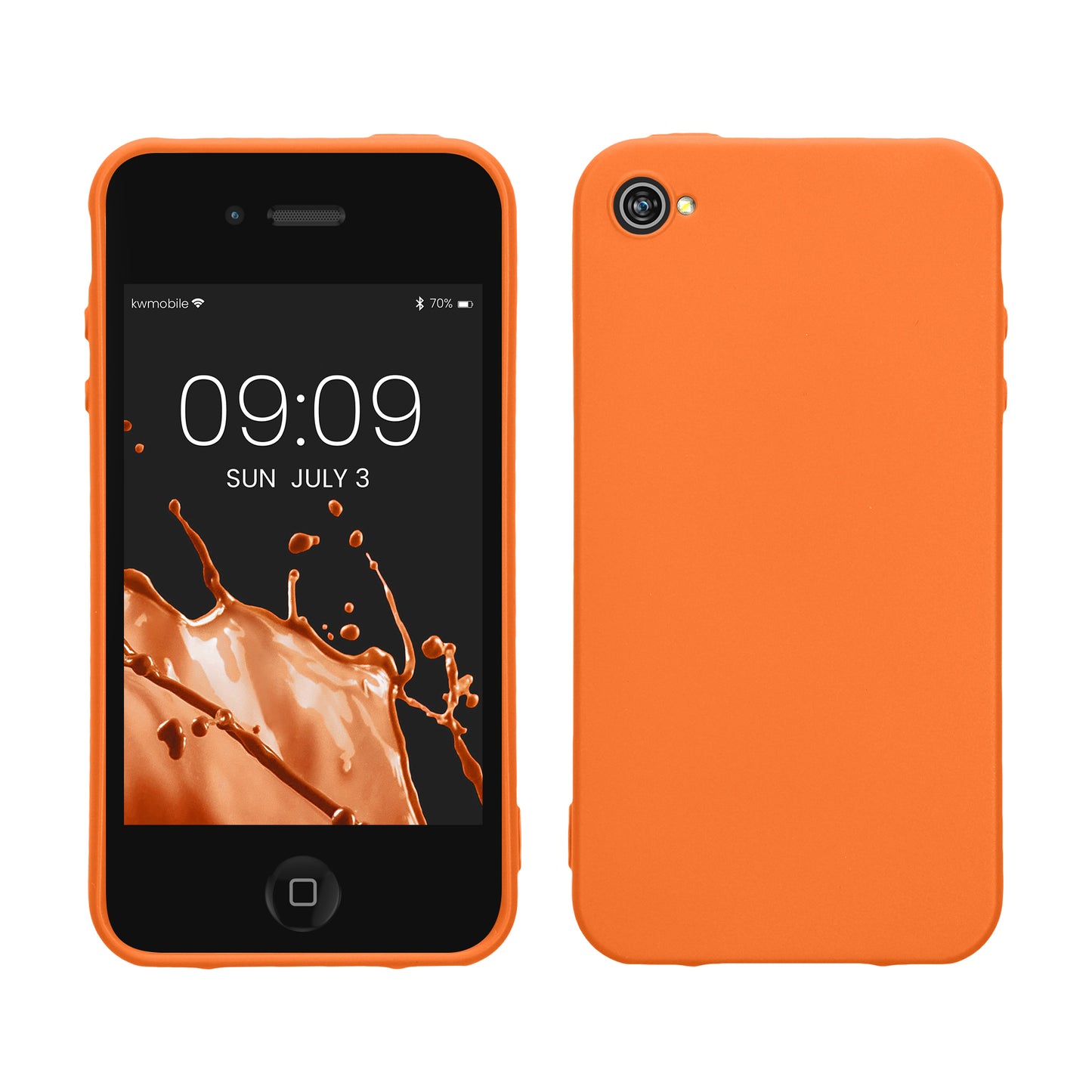 kwmobile Handyhülle für Apple iPhone 4 / 4S Hülle - TPU Case - Kabelloses Laden - Schutzhülle Cover in Fruity Orange Fruity Orange  