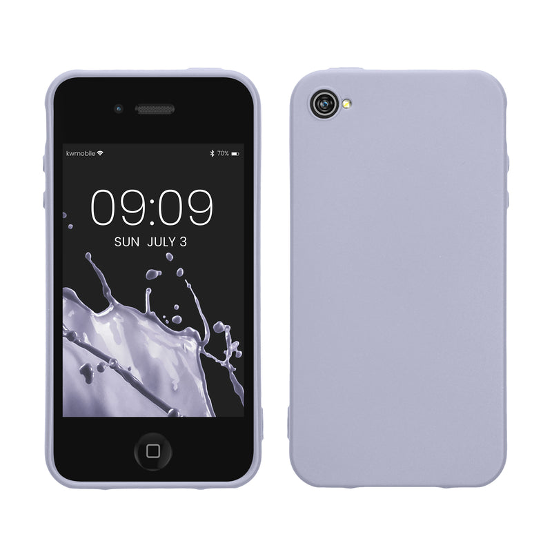 kwmobile Handyhülle für Apple iPhone 4 / 4S Hülle - TPU Case - Kabelloses Laden - Schutzhülle Cover in Pastell Lavendel Pastell Lavendel  