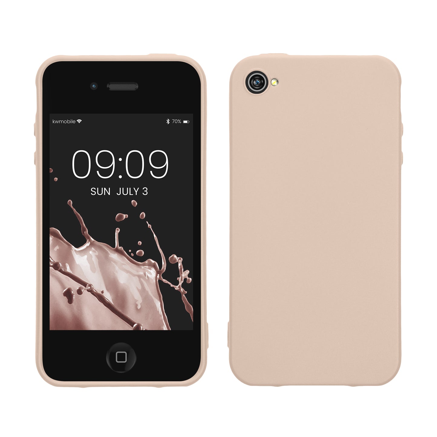 kwmobile Handyhülle für Apple iPhone 4 / 4S Hülle - TPU Case - Kabelloses Laden - Schutzhülle Cover in Coconut Swirl Coconut Swirl  