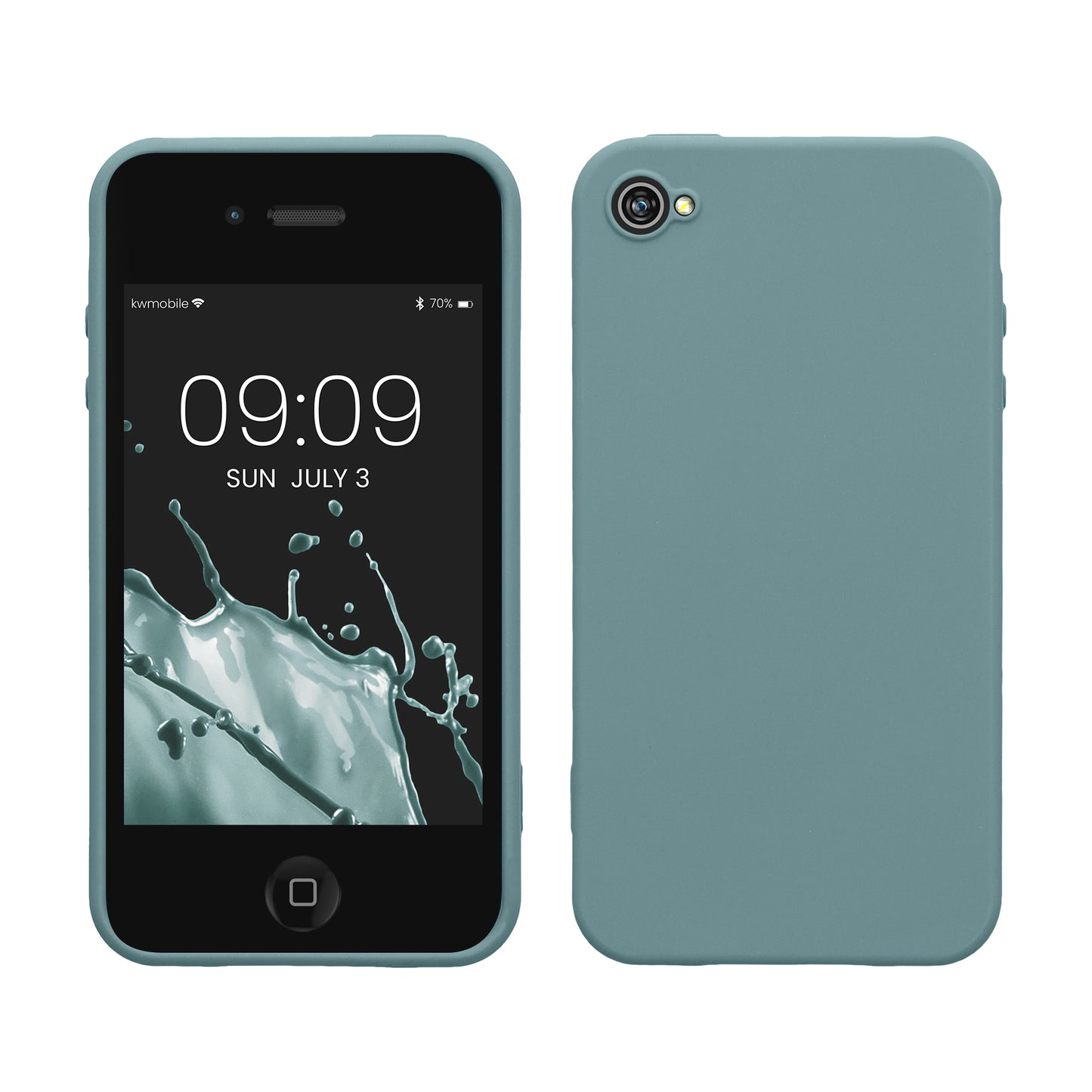 kwmobile Handyhülle für Apple iPhone 4 / 4S Hülle - TPU Case - Kabelloses Laden - Schutzhülle Cover in Arctic Night Arctic Night  