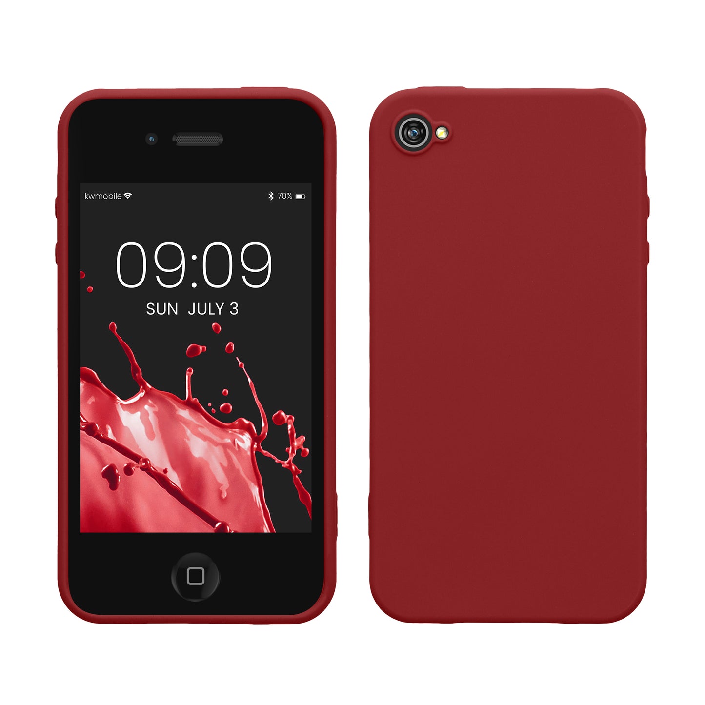 kwmobile Handyhülle für Apple iPhone 4 / 4S Hülle - TPU Case - Kabelloses Laden - Schutzhülle Cover in Tawny Red Tawny Red  