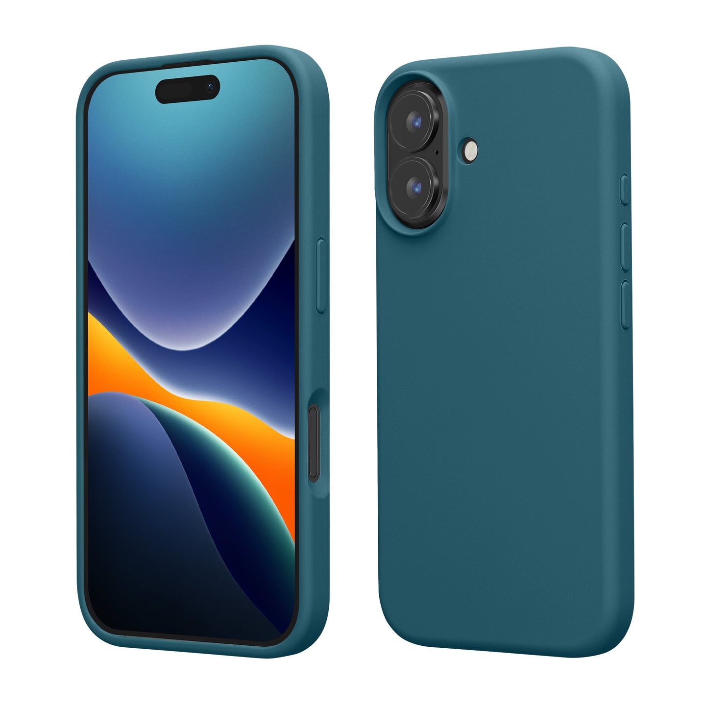 kwmobile Handyhülle für iPhone 16 Hülle, für iPhone 16 Case - Hülle Silikon - kabelloses Laden - Petrol matt Petrol matt  