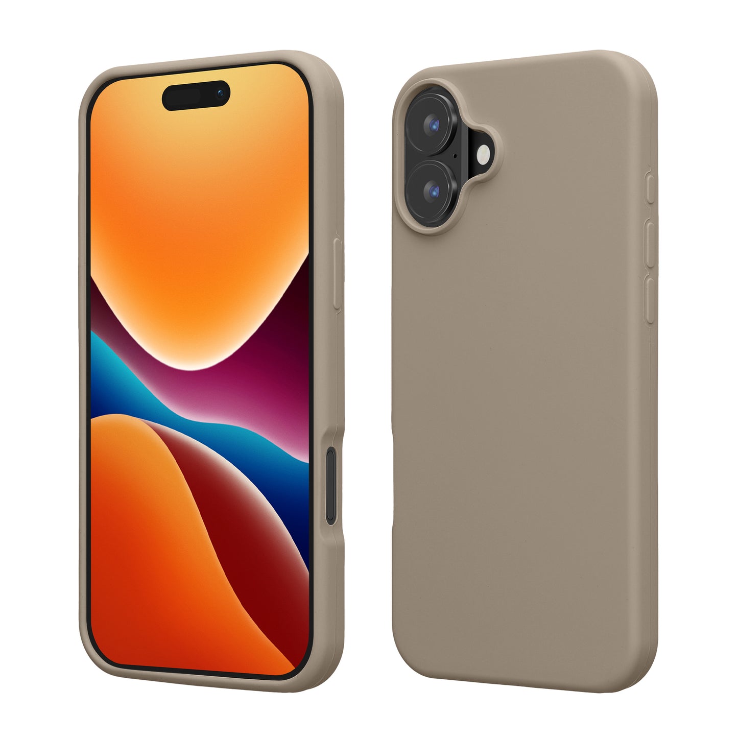 kwmobile Handyhülle für iPhone 16 Hülle, für iPhone 16 Case - Hülle Silikon - kabelloses Laden - Taupe Taupe  