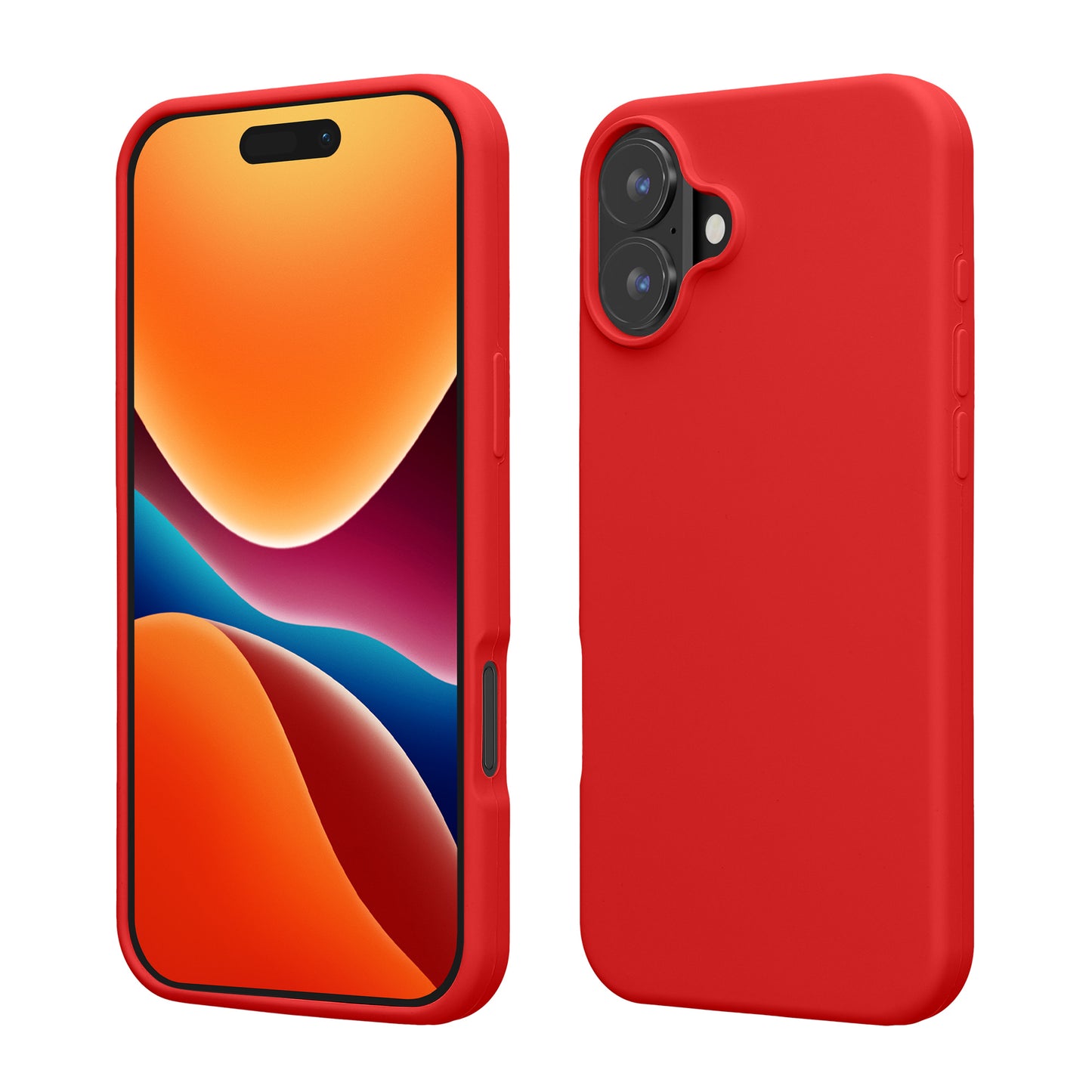 kwmobile Handyhülle für iPhone 16 Hülle, für iPhone 16 Case - Hülle Silikon - kabelloses Laden - Klassisch Rot Klassisch Rot