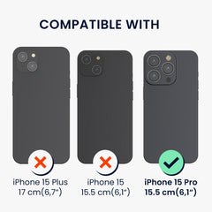iPhone 15 Pro Kunstleder Handyhülle mit 3 Kartenfächern RFID-Schutz und Displayschutzfolie