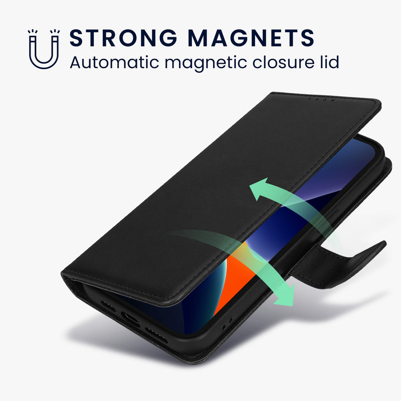 kwmobile Kunstleder Handyhülle kompatibel mit Apple iPhone SE (2022) / SE (2020) / 8 / 7 Hülle - Brieftaschen Schutzhülle aus PU-Leder mit Displayschutz und RFID-Schutz