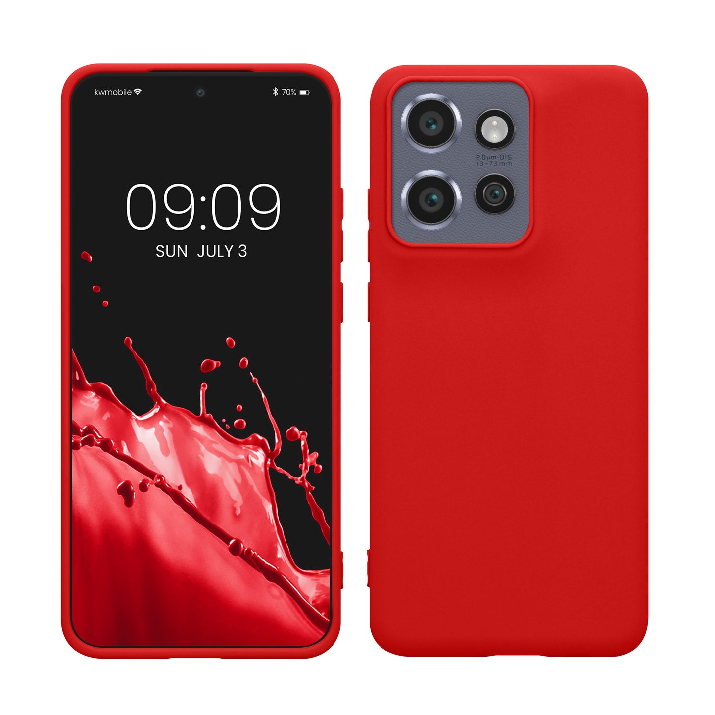 kwmobile Handyhülle für Motorola Edge 60 Neo / Edge 50 Neo / ThinkPhone 25 Hülle - TPU Case - Kabelloses Laden - Schutzhülle Cover in Klassisch Rot Klassisch Rot  