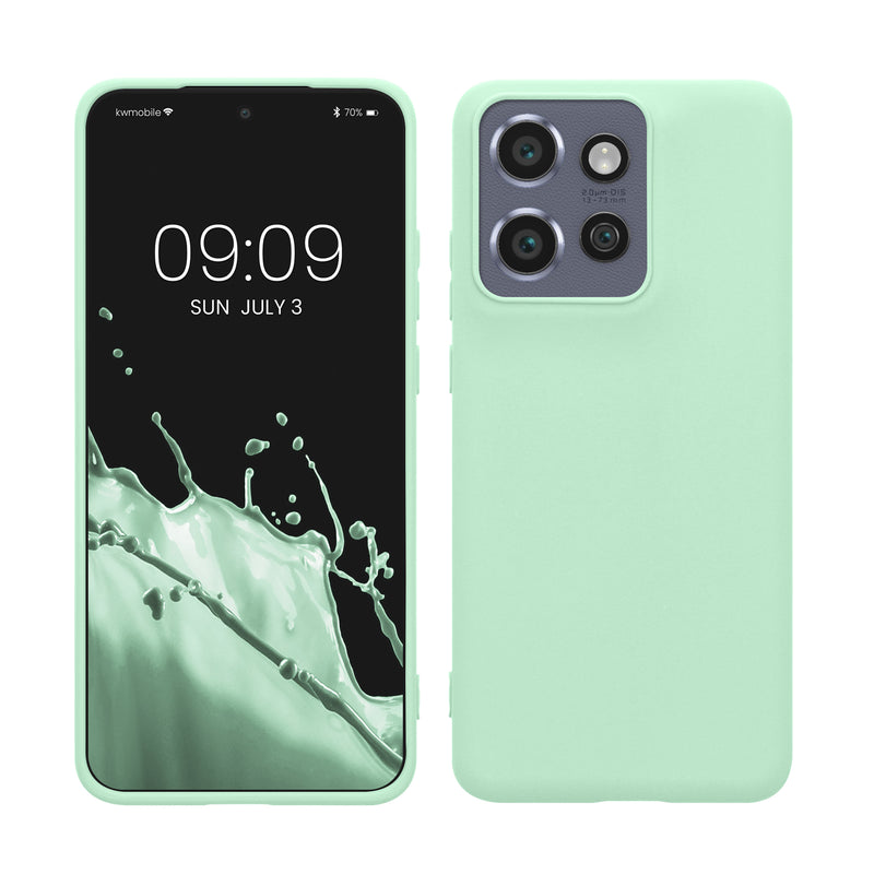 kwmobile Handyhülle für Motorola Edge 60 Neo / Edge 50 Neo / ThinkPhone 25 Hülle - TPU Case - Kabelloses Laden - Schutzhülle Cover in Mintgrün matt Mintgrün matt  