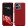kwmobile Handyhülle für Motorola Edge 60 Neo / Edge 50 Neo / ThinkPhone 25 Hülle - TPU Case - Kabelloses Laden - Schutzhülle Cover in Rhabarber Rot Rhabarber Rot  