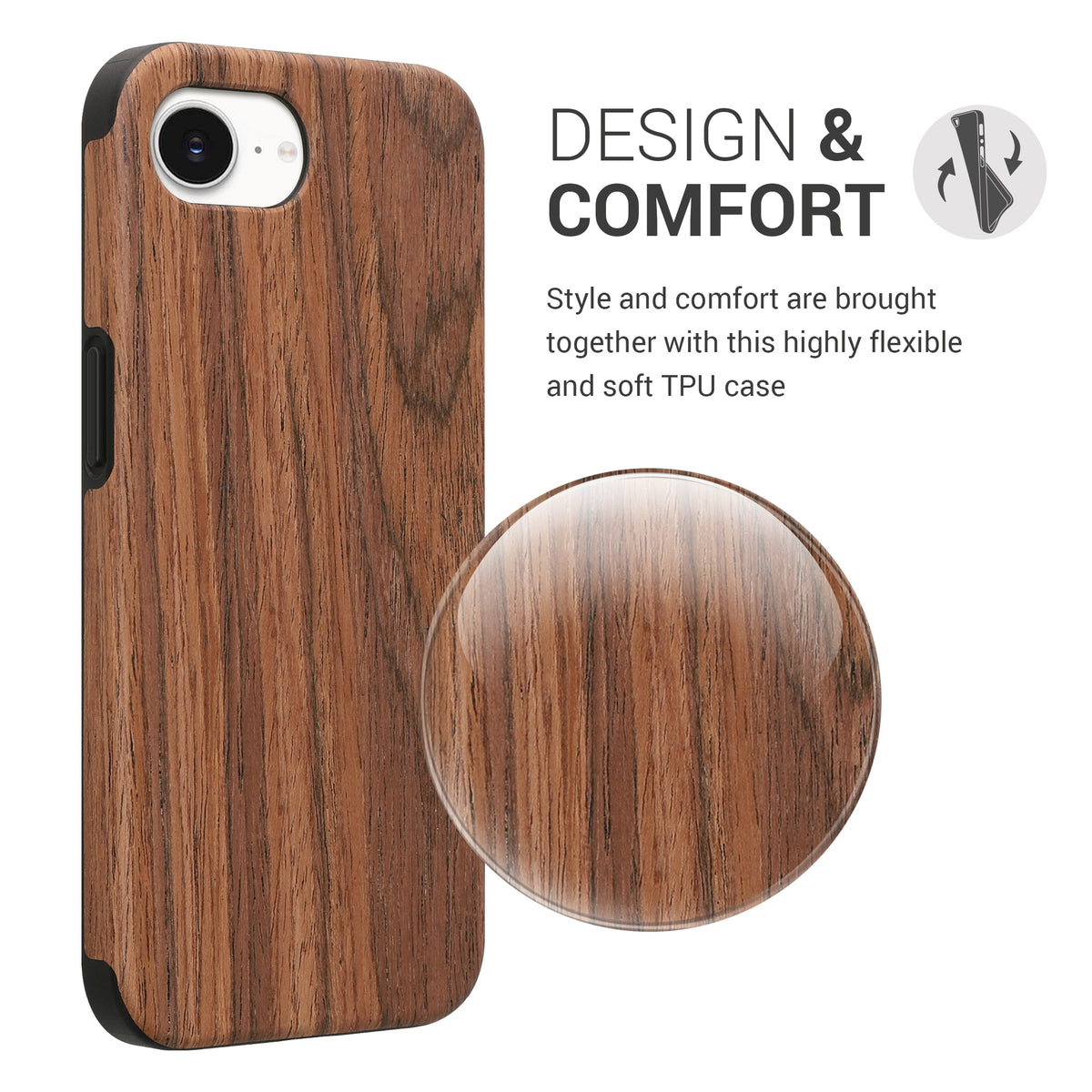 iPhone 17e / iPhone 16e Silikon Handyhülle Braun KWM000022YI001C