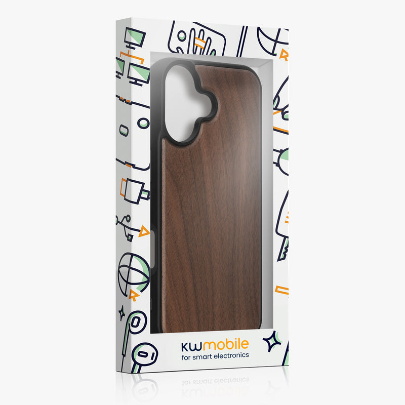 iPhone 17 Holz Handyhülle mit MagSafe Dunkelbraun KWM0000234U001C