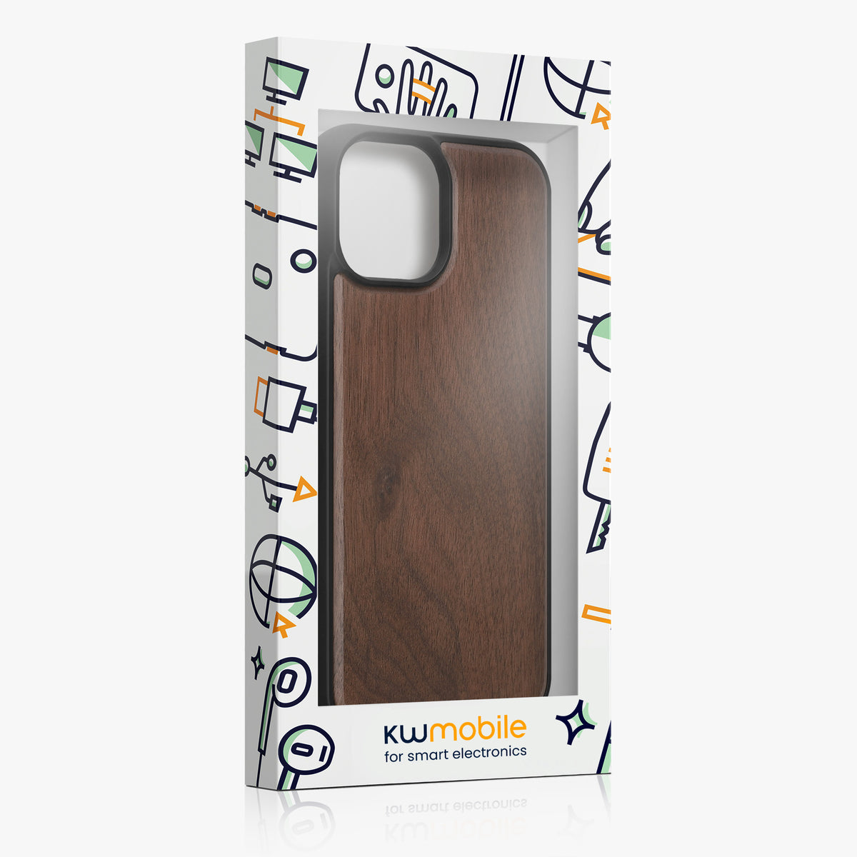 iPhone 15 Holz Handyhülle mit MagSafe Dunkelbraun KWM0000234V001C