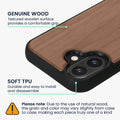 iPhone 16 Holz Handyhülle mit MagSafe Dunkelbraun KWM0000234W001C