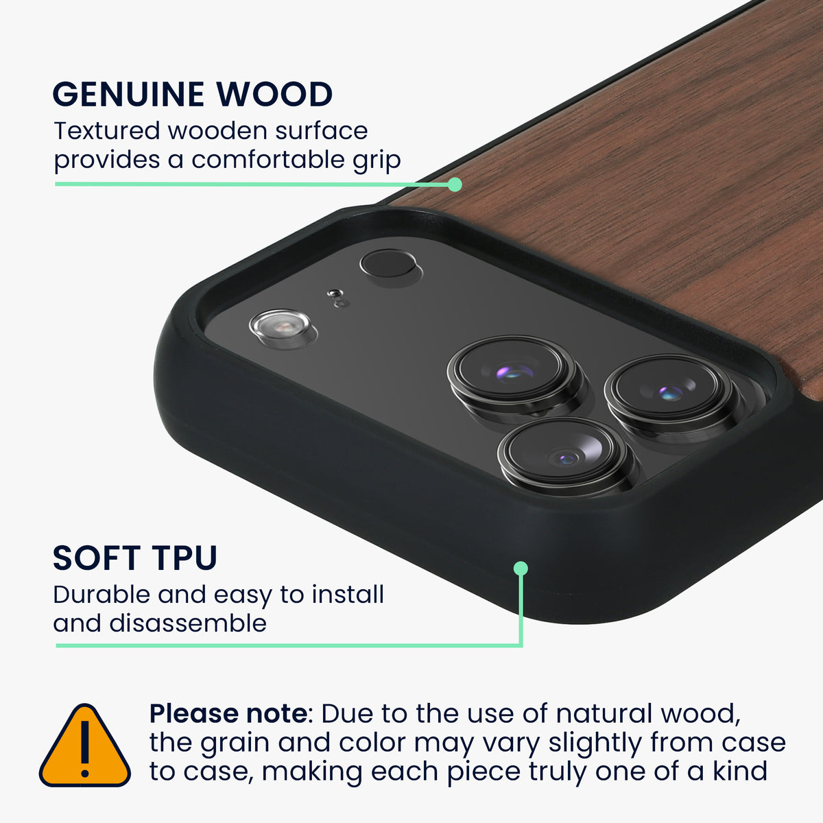 iPhone 18 Pro Max / iPhone 17 Pro Max Holz Handyhülle mit MagSafe Dunkelbraun KWM0000234X001C