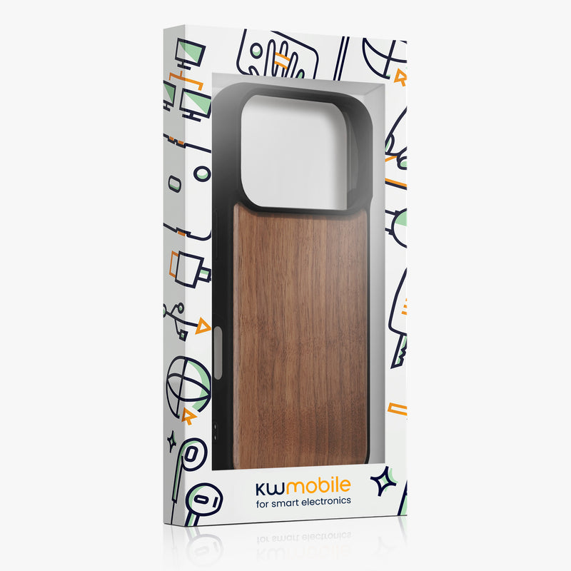 iPhone 18 Pro / iPhone 17 Pro Holz Handyhülle mit MagSafe Dunkelbraun KWM0000234Z001C