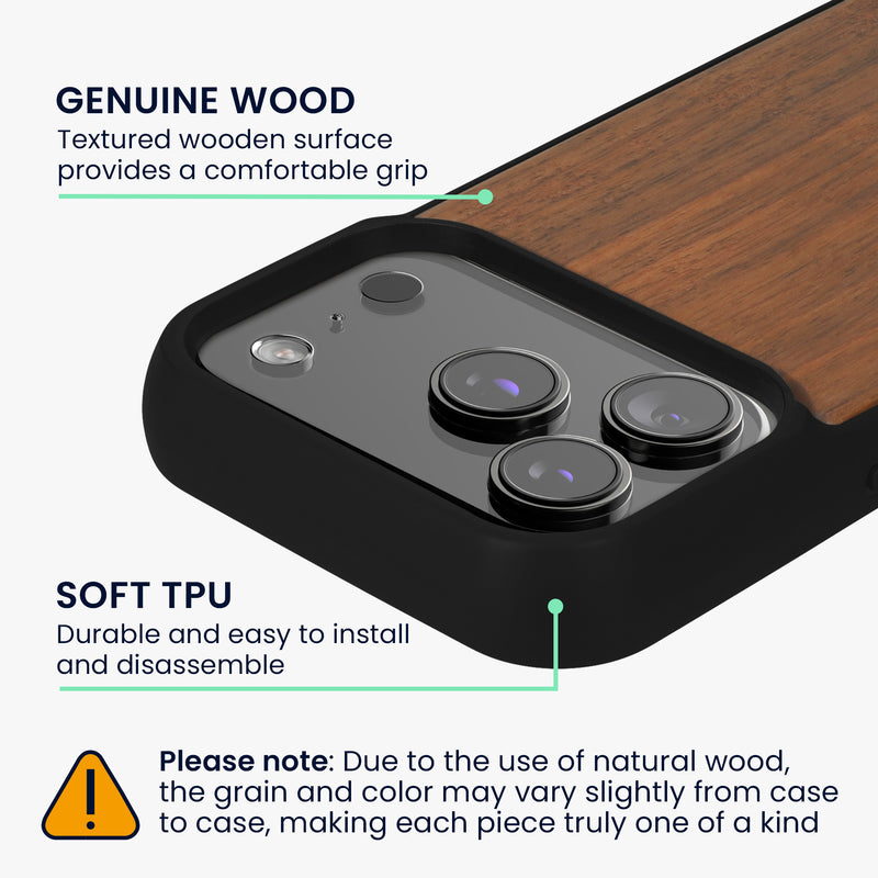 iPhone 18 Pro / iPhone 17 Pro Holz Handyhülle mit MagSafe Dunkelbraun KWM0000234Z001C