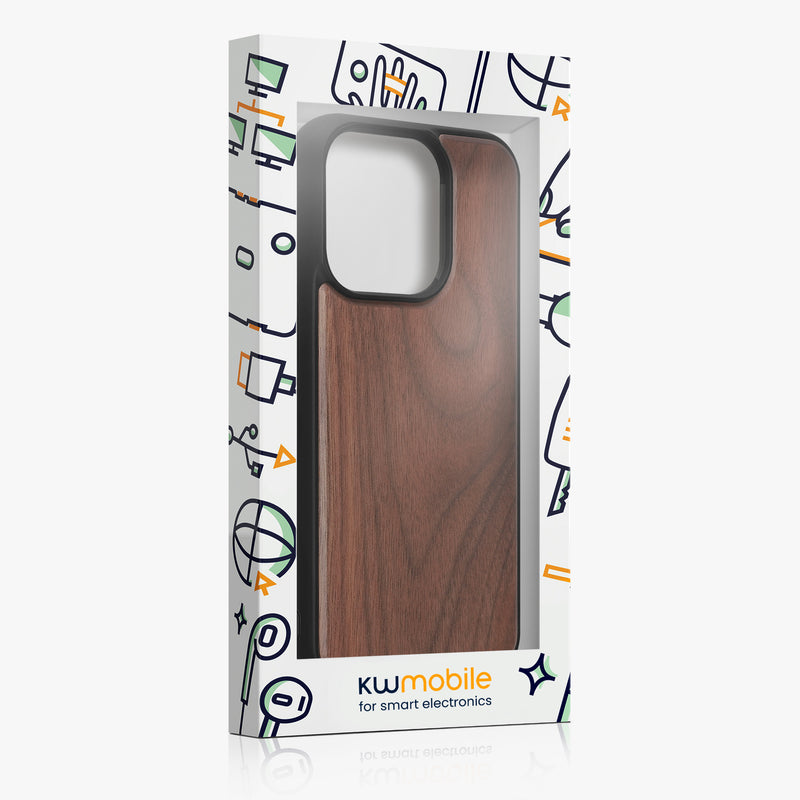 iPhone 15 Pro Holz Handyhülle mit MagSafe Dunkelbraun KWM0000235A001C
