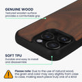 iPhone 15 Pro Holz Handyhülle mit MagSafe Dunkelbraun KWM0000235A001C