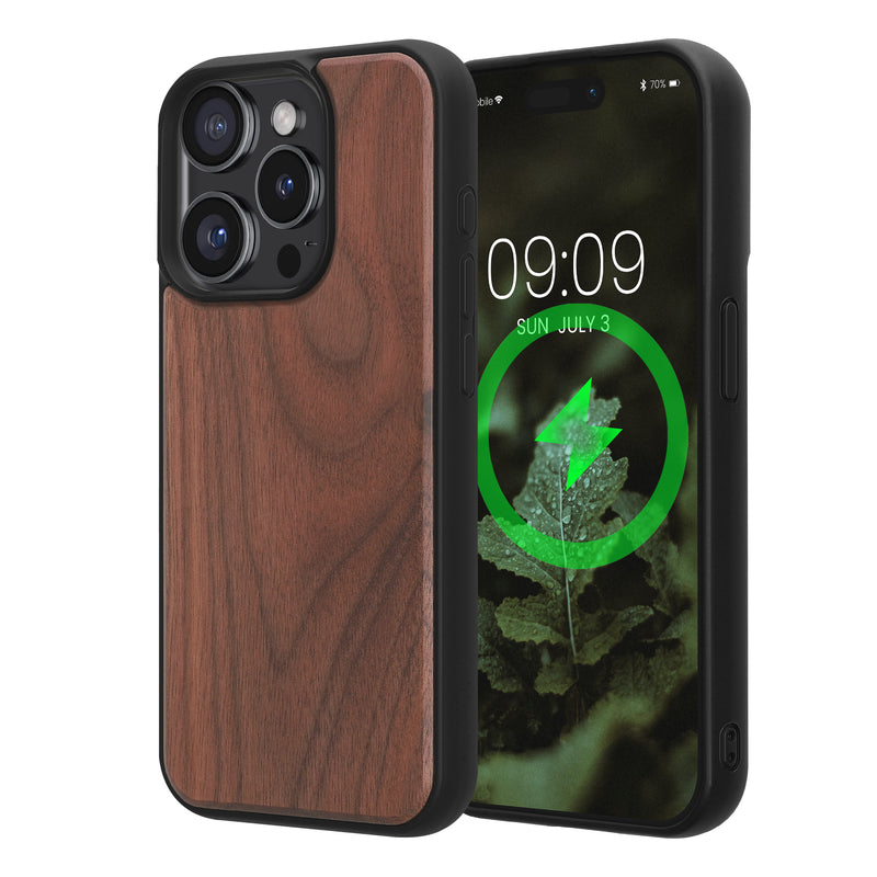 iPhone 15 Pro Holz Handyhülle mit MagSafe Dunkelbraun