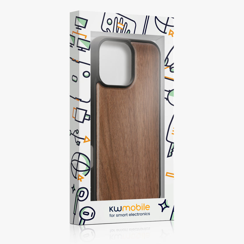 iPhone 16 Pro Max Holz Handyhülle mit MagSafe Dunkelbraun KWM0000235C001C