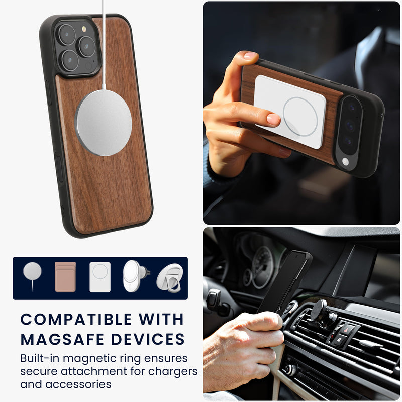 iPhone 16 Pro Max Holz Handyhülle mit MagSafe Dunkelbraun KWM0000235C001C