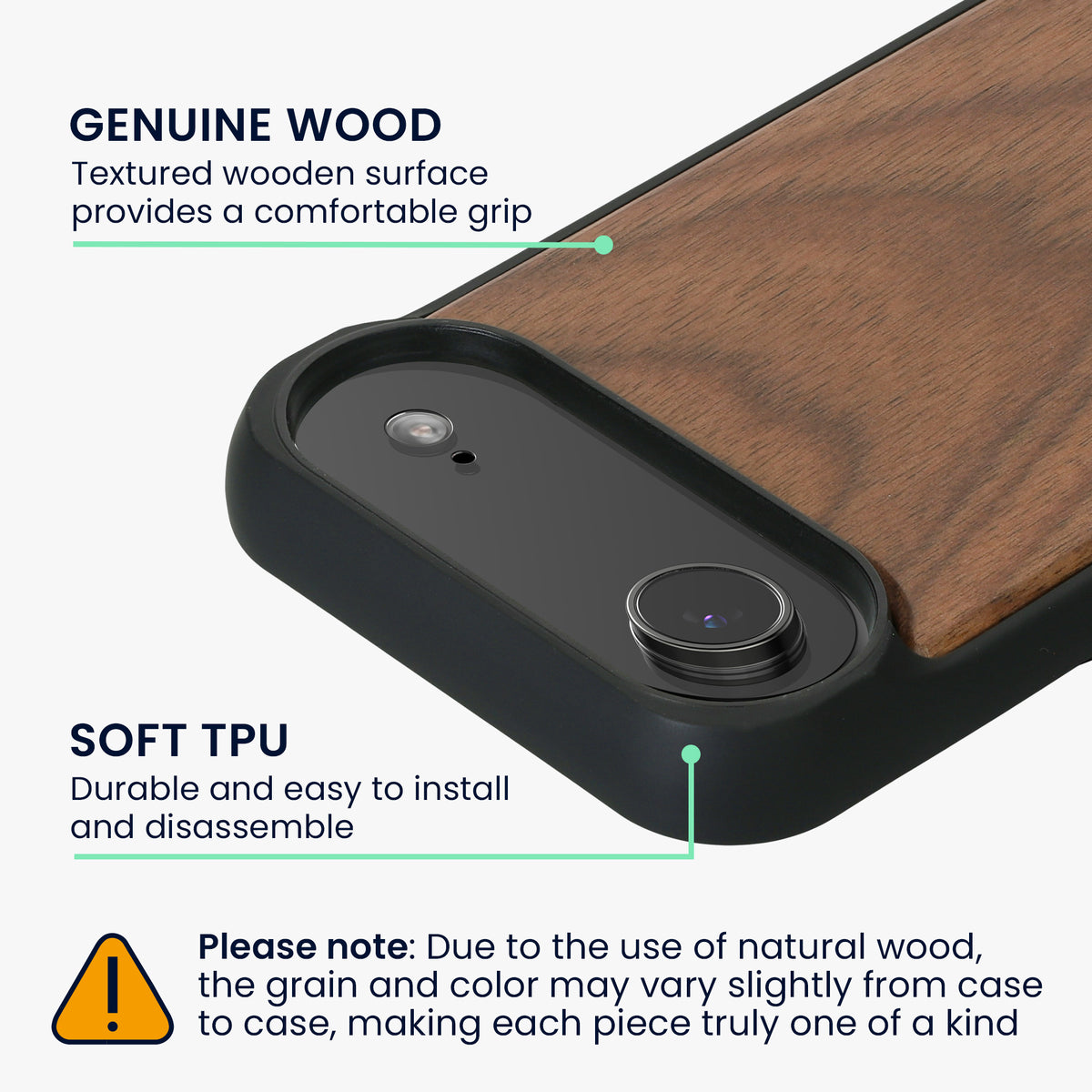 iPhone Air Holz Handyhülle mit MagSafe Dunkelbraun KWM0000235D001C