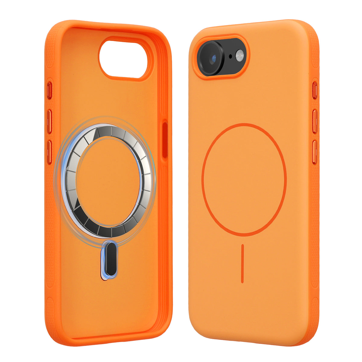 iPhone 17e / iPhone 16e Handyhülle mit MagSafe mit erhöhtem Rahmen Orange